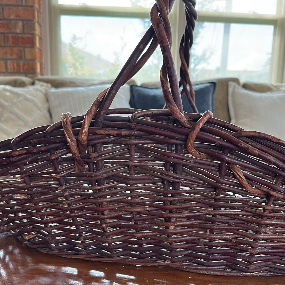 Large Handmade Brown Wicker 30” log Basket - Picture 8 of 16